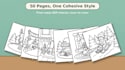 create a complete KDP coloring book interior ready to publish