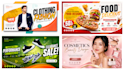create modern youtube, website and linkedin banner designs