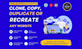 clone, copy, duplicate or recreate any website in wordpress elementor