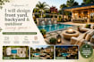 design front yard, backyard and outdoor living space