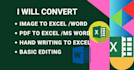 create image, pdf, scanned to ms word, ms excel sheet