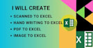 convert image, pdf, scanned, hand writing to ms excel sheet