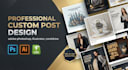 design custom social media posts in photoshop, illustrator, and coreldraw