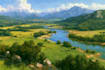 paint landscape in oil painting
