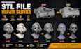 optimize 3d scan cleanup mesh repair 3d head stl  printing