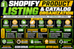 create shopify collections, variants and product listings
