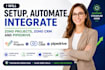 setup, automate, integrate zoho projects, zoho CRM and pipedrive
