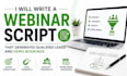 write a webinar script that generates qualified leads and demo bookings