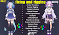rig and edit furry vrchat avatar, 3d fursona model, dragon and protogen