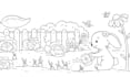 create a custom printable coloring page with cute animals