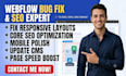fix webflow bugs update webflow site and optimize seo