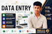 do fast data entry, PDF to excel, excel and copy paste tasks