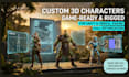 create custom game ready 3d character models with rigging for unity and others