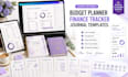 create budget planner, finance tracker, journal templates, canva design