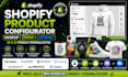 create shopify 2d 3d product configurator with kickflip customily zakeke