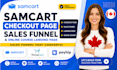 create samcart checkout page, sales funnel and online course landing page