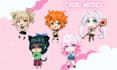 draw cute chibi vtuber anime character model, live2d vtuber chibi avatar emotes