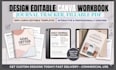 design editable canva workbook, journal tracker booklet fillable PDF