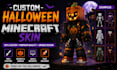 custom halloween minecraft skin, spooky character ghost zombie, witch, vampire