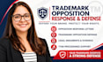 draft an opposition response letter for your trademark opposition
