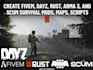 create fivem, dayz, rust, arma 3, and scum survival mods, maps, scripts