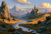 create fantasy landscape illustrations and enviroment art