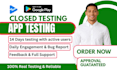 12 app testers, google play testers, 12 testers for mobile app closed testing