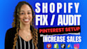 fix, audit shopify seo, increase shopify sales using pinterest promotion
