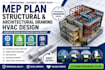 mep plan structural and architectural drawing hvac design in hi ma mt ri