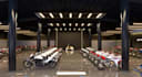 render3d motorcycle showroom,workshop interior design,auto part store,cgi layout