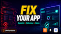fix base44 bugs, build base44 app, deploy bolt new, and xano backend