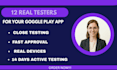 provide app testers for google play closed testing