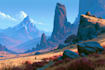 landscape art fantasy illustration background