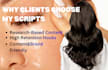write science backed skincare haircare and product video scripts