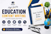 write SEO educational articles, blogs, and website content