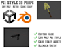 create ps1 style low poly props