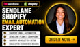 setup sendlane shopify email automation flows campaigns shopify ecommerce brands