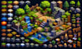 pixel art tileset, 2d game tilemap environment, rpg maker, pixel art background