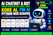 ai chatbot bot using dialogflow rasa tidio, kore ai, fin ai, python web scraper