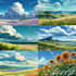 anime style character and background illustration