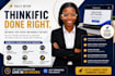 fully set up thinkfic website and launch your online course