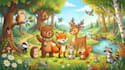draw animals cartoon illustration