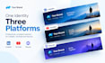 design linkedin banner, youtube banner logo and discord banner