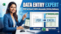 do fast and 100 accurate data entry from PDF to excel