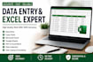 do accurate data entry, web research, excel and google sheets