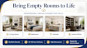 create photorealistic virtual staging , empty real estate rooms