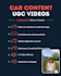 create car content ugc videos in spanish