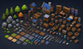 make 2d game assets, objects, icons, props and items