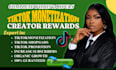 optimize tiktok, tiktok monetization organically creator reward program