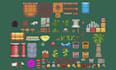do 8bit 16bit pixel art tileset background 2d top down game assets tilemap